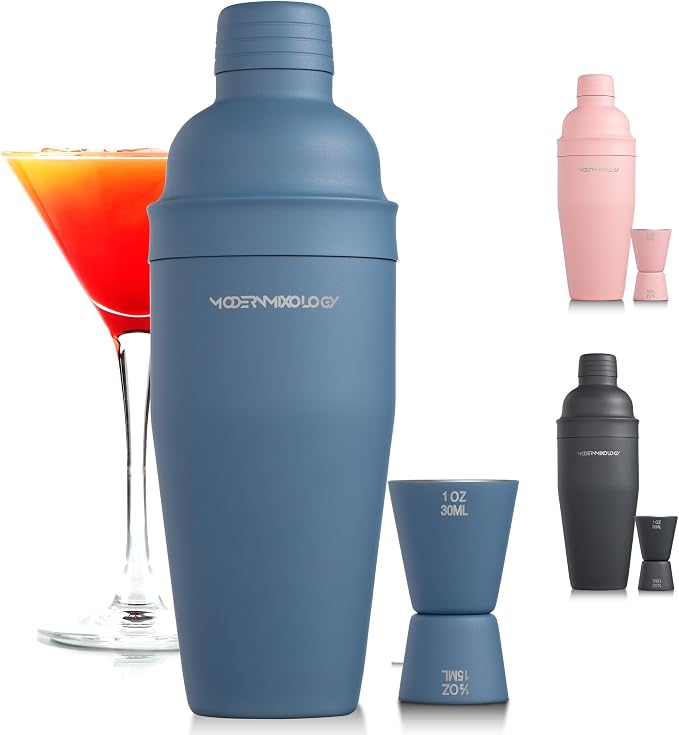 Modern Mixology 24oz Matte Blue Cocktail Shaker Set – Bartender Essentials by ModernMixology
