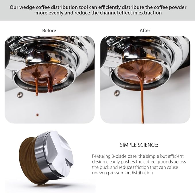 KYONANO 53mm Coffee Distributor, Espresso Distribution Tool 53.3mm, Adjustable - Image 5