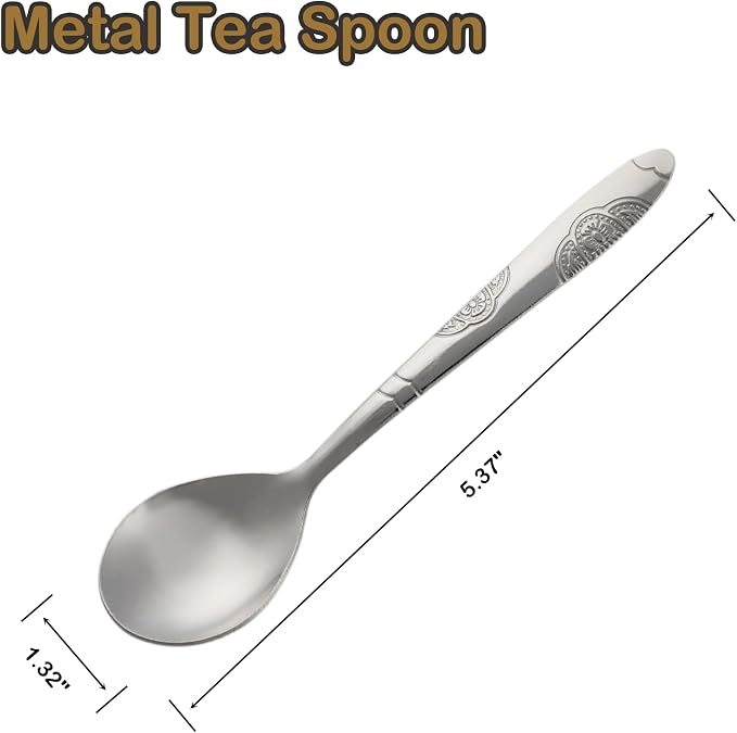 Metal Mini Salt Sugar Spoons 6 Pack | 5.3-Inches | - Image 2