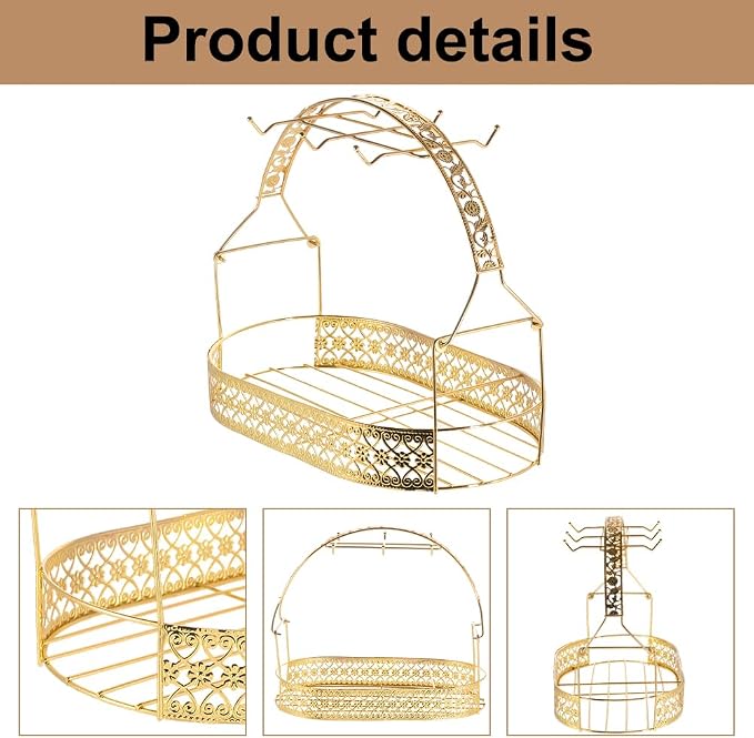 Mug Holder Coffee Cup Holder Stand Iron Coffee Cup Storage Basket Dishes - Image 3