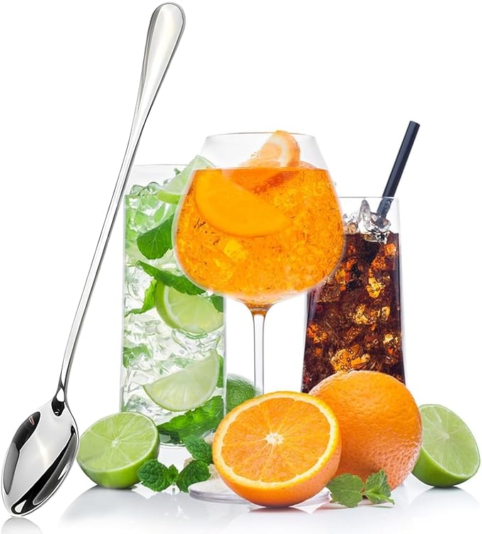 10pcs Long Handleice Tea Spoon, Long Cocktail mixing Stir Spoon, Stainless - Image 4