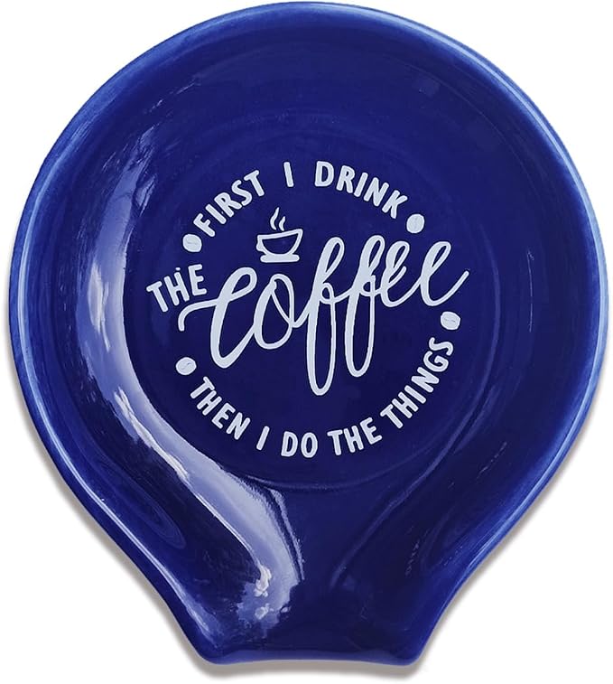 Funny Coffee Quote First I Drink The Coffee Then I Do The Things Ceramic Spoon by Littlefa