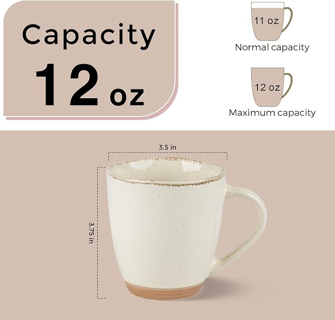 AmorArc 12oz Ceramic Coffee Mugs set of 6, Stylish Coffee Mugs - Image 3
