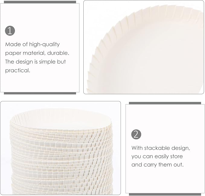 Cabilock 100 Pcs Disposable Paper Cup Lids, Recycled Drinking Covers - Image 3
