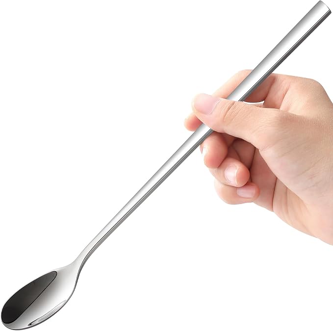 9-Inch Long Handle Spoon, Coffee Stirrers Ice Tea Spoon Premium 18/10 Stainless - Image 4