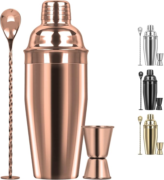 Large 24oz Cocktail Shaker Set, Stainless Steel 18/8 Martini Mixer Shaker by Tiawudi