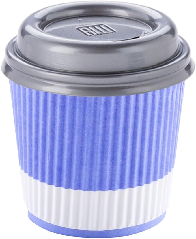 Restaurantware Ripple Wall Coffee Cups 25 Count 4 Ounce Insulated Light Purple - Image 6
