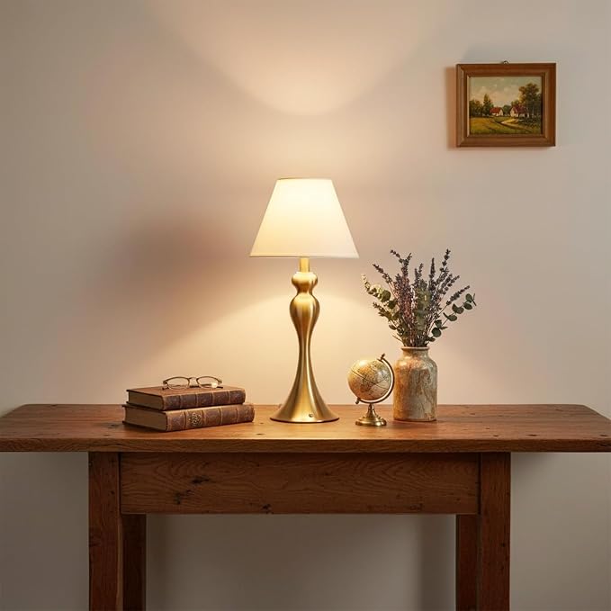 Cordless Table Lamp, Portable Fabric Shade LED Desk Lamps, 5200mAh Battery - Image 6