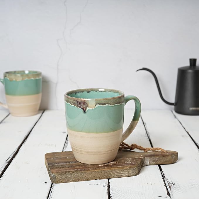Bosmarlin Ceramic Coffee Mug Set of 4, 17 Oz, 5 Colors to Choose, Tea Cups - Image 4