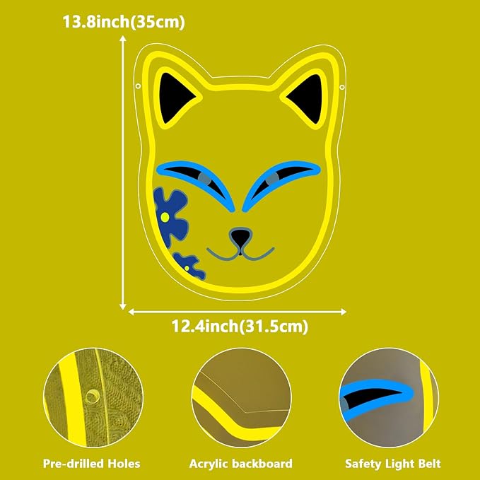 Anime Neon Sign, Fox Face Led Neon Light Signs - Image 2