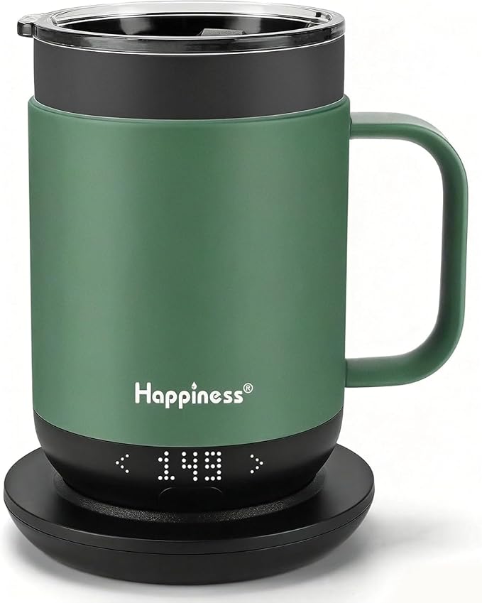 Happiness Smart Heated Coffee Mug, Rechargeable Electric Self Heating by Unknown