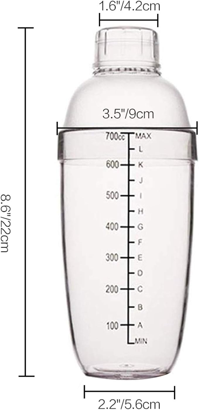 2 Pcs Plastic Cocktail Shaker, Drink Mixer Hand Shaker Cup - Image 2