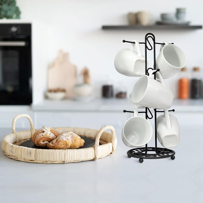 Blue Donuts Farmhouse Coffee Mug Rack, Coffee Mug Tree - Image 5