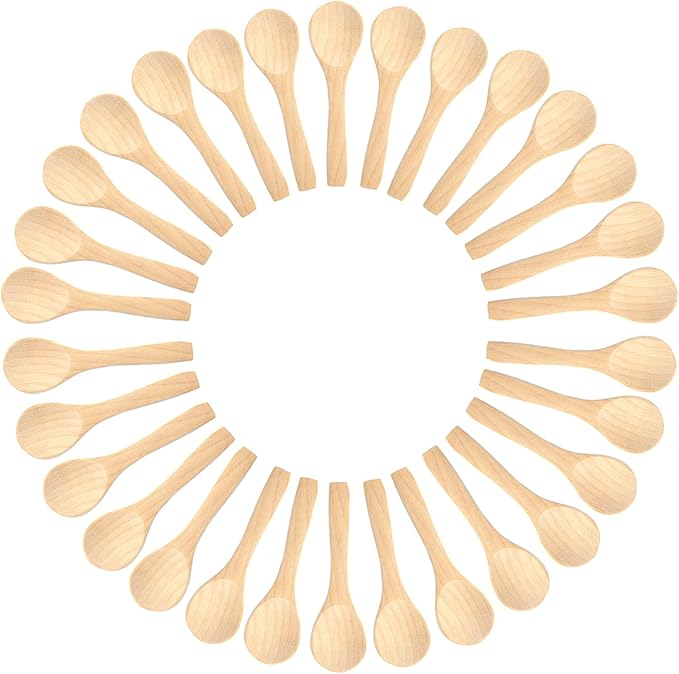 Small Mini Wooden Spoons 50 PCS by Gleihow