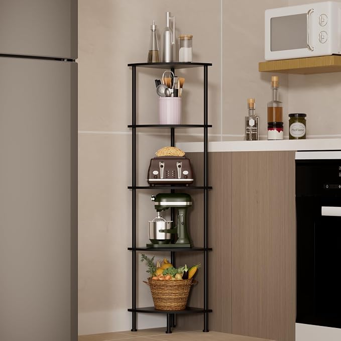5-Tier Corner Shelf Stand, Tall Display Shelf, Plant Stand, Storage Standing - Image 6