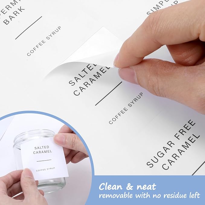 72 Pcs Coffee Syrup Labels, Writable Waterproof Syrup Labels | Coffee Syrup - Image 3