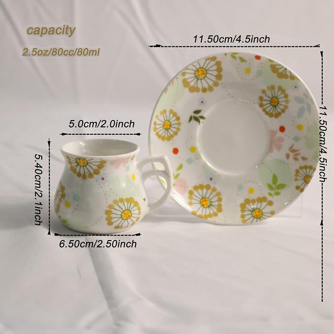 GuangYang 12 pieces Expresso Cups and Saucers - Image 5