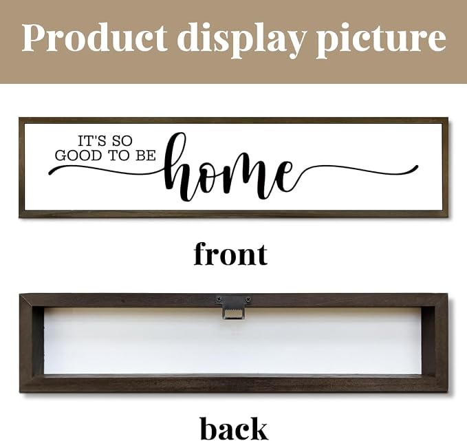 It's So Good To Be Home Sign, Home Wall Decor Wood Framed, Wooden Box Sign Desk - Image 3