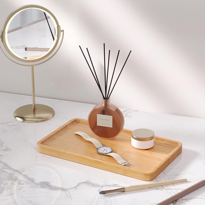 VERTORGAN Bamboo Serving Tray, 9.8x5.9 Inch Decorative Trays Platter - Image 3