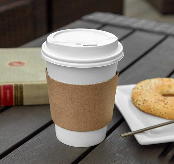 FMP Brands 1000 Pack Kraft Coffee Cup Sleeves, 8 oz, Disposable Hot & Cold - Image 6