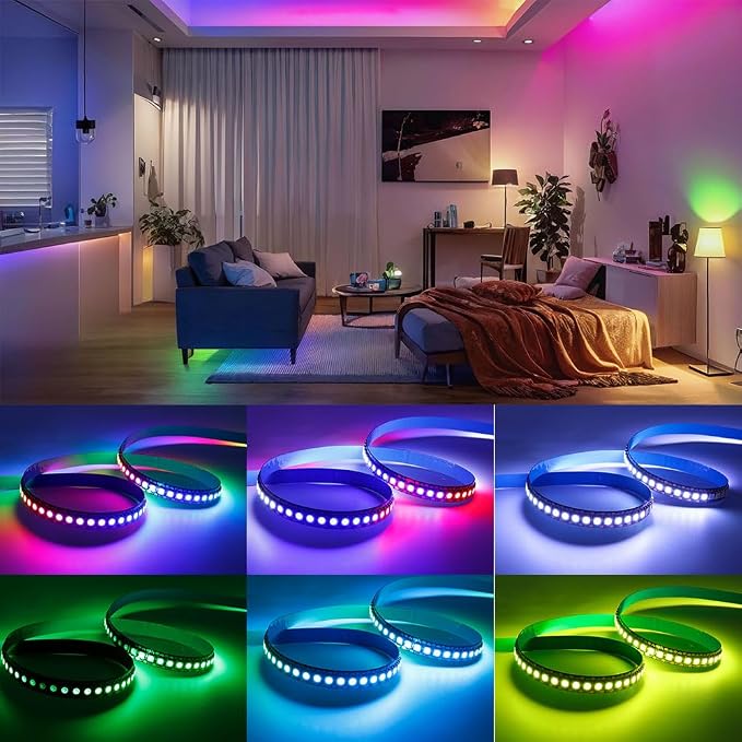 WS2812B IC RGB 5050SMD ECO Individual Addressable LED Strip Light, 3.2FT - Image 5