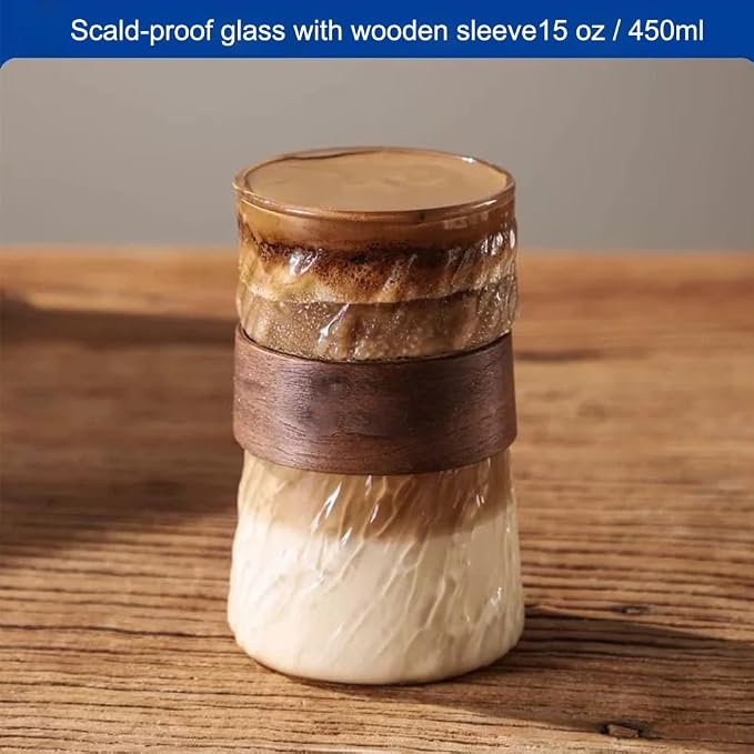 2 Pcs Drinking Glasses Coffee Cup, 13oz Glassware Set, Cocktail Glasses - Image 3
