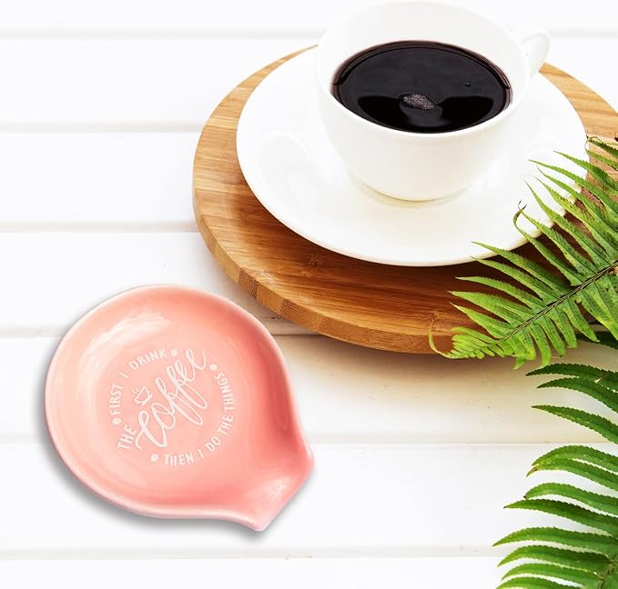 Funny Coffee Quote First I Drink The Coffee Then I Do The Things Ceramic Spoon - Image 5