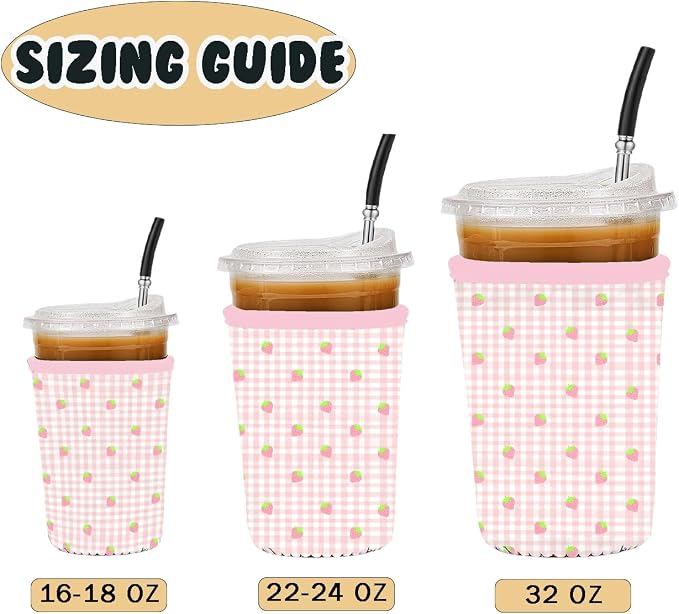 Reusable 3-Pack Iced Coffee Cup Sleeve, Insulated Neoprene, Beverage Holder - Image 5