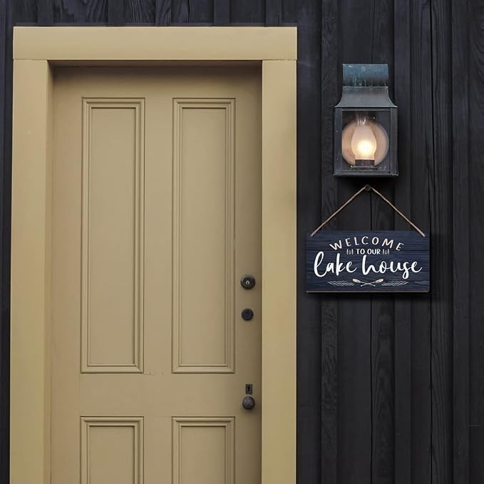Heuhuww Lake House Decor Sign 6"x12"-Welcome to Our Lake House, Lake Life - Image 4
