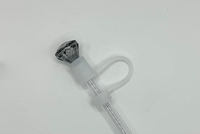 6 Pack 10mm Diamond Gem Straw Toppers Assembled and Ready to Use, Fits Stanley - Image 6