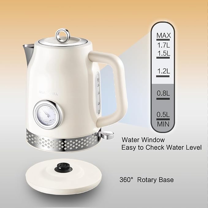 Retro Electric Kettle, 1.7L 304 Stainless Steel Tea Kettle - Image 5
