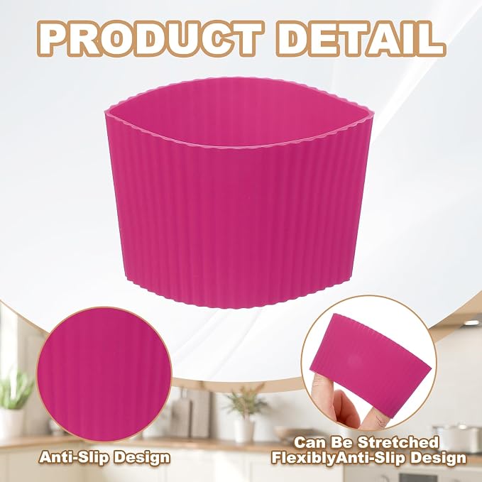 uxcell 6Pack Coffee Cup Sleeves, Reusable Silicone Heat Resistant Cup - Image 3