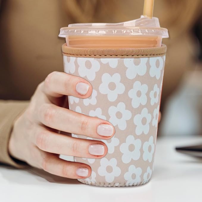 Reusable Insulated Neoprene Iced Coffee Cup Sleeve, Durable Drink Sleeve - Image 4