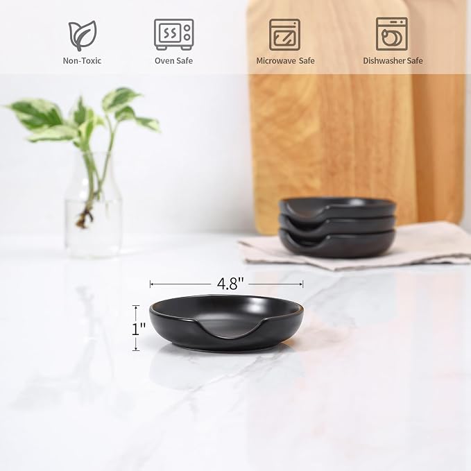 Selamica Ceramic Spoon Rest, 4.8 Inch Spoon Rest - Image 3