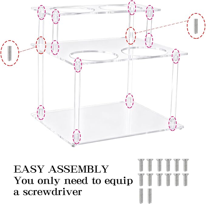 Acrylic Coffee Syrup Organizer, 2-Tier Coffee Station Organizer Holds 4 Syrup - Image 3