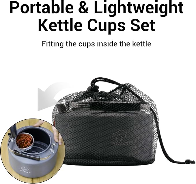 Bulin Camping Kettle, 2.2L Large Portable Stovetop Tea Kettle Fast Heating - Image 4