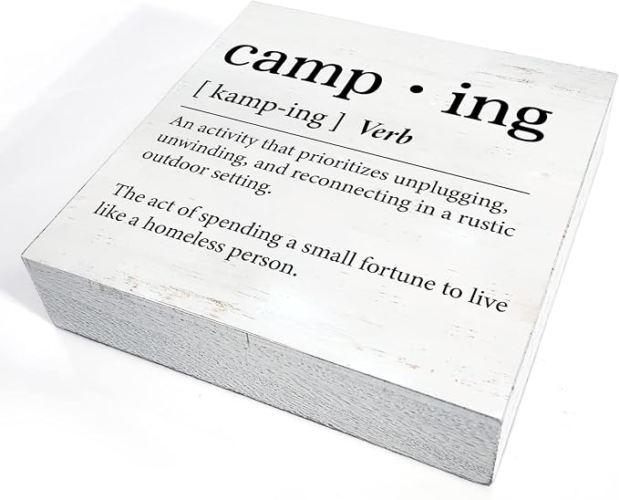 Funny Camping Definition Wood Box Sign Home Decor Rustic Camping Wooden Box - Image 3