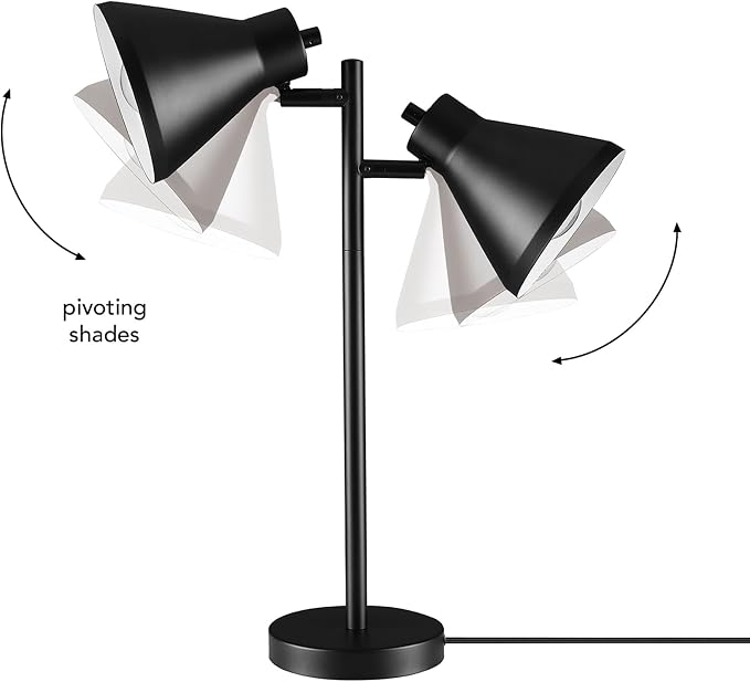 Globe Electric 18" 2-Light Desk Lamp, Industrial Design, Pivoting Heads - Image 7