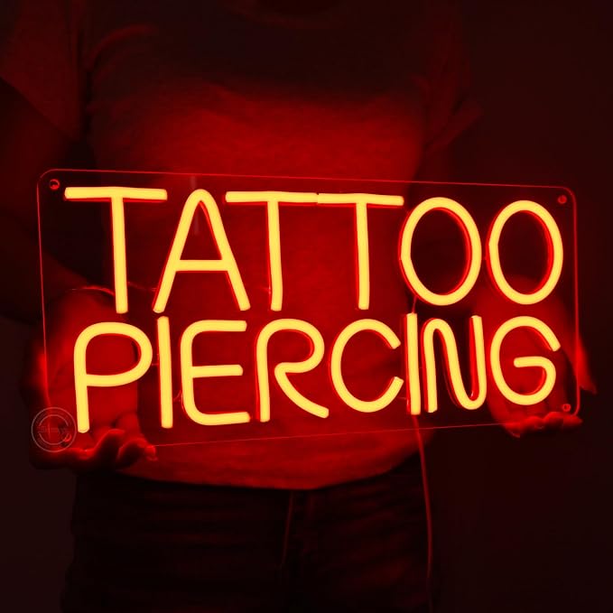 Britrio TATTOO Neon Light Sign for Tattoo Salon Studio Ear Body Piercing Shop - Image 2