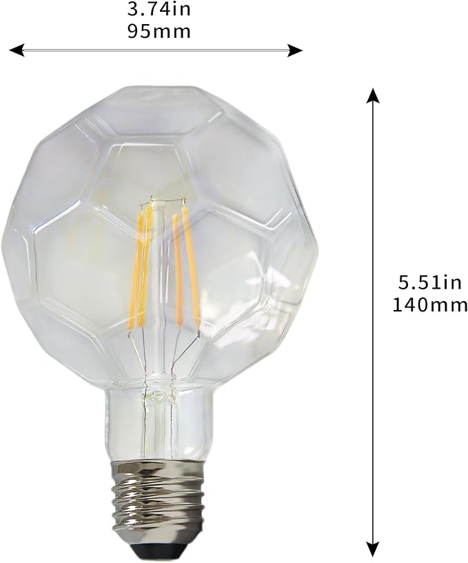 Vintage LED Edison Bulb G30 G95 6W Equivalent 60watt, Dimmable CRI 90+ LED - Image 7