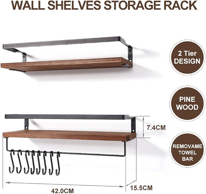 Uten Floating Shelves, Wall Shelf Outdoor, Bathroom Shelves - Image 2