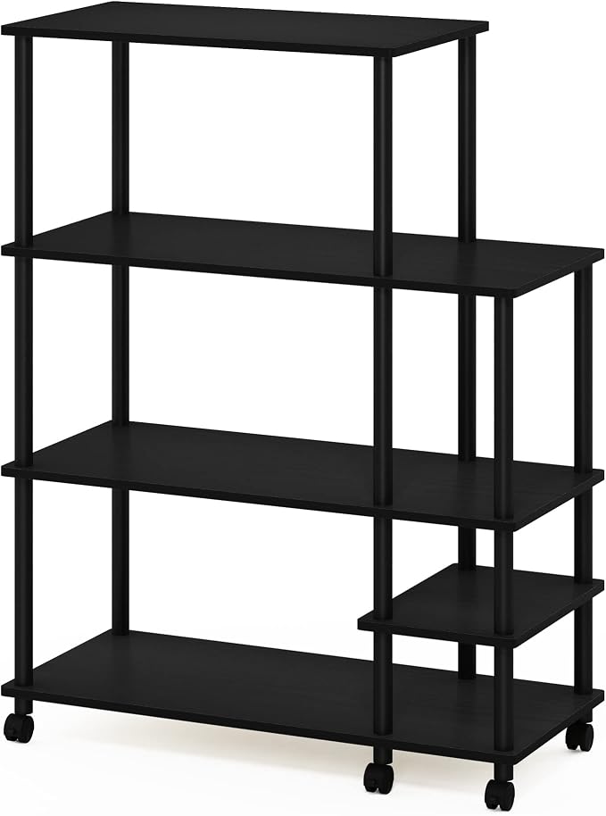 Furinno Turn-N-Tube Kitchen Shelf Cart, Americano/Black - Image 5
