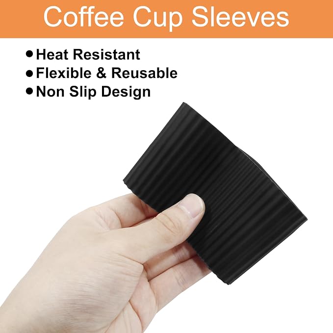 Piutouyar 6 Pcs Reusable Coffee Cup Sleeves, 6 Color Heat-resistant Nonslip - Image 3