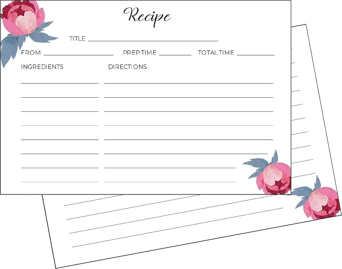 Heart&Berry Roses Recipe Cards 4x6 Double Sided by HEARTBERRY