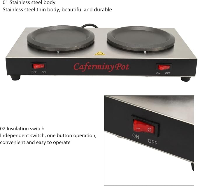 Double Coffee Warmer, Portable Coffee Pot Warmer - Image 6