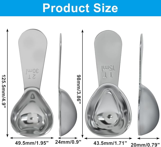2Pcs Stainless Steel Coffee Scoop, Short Handles Coffee Spoons, Ergonomics - Image 4