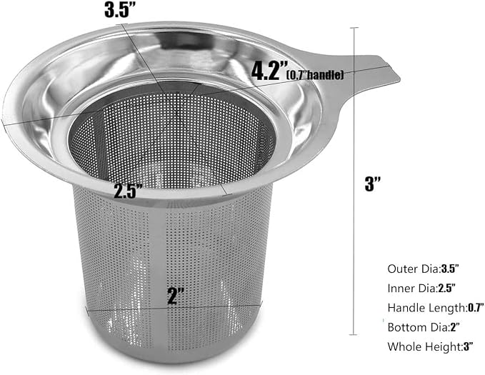 Daycount Stainless Steel Reusable Filter, Tea Baskets Mesh Coffee Espresso - Image 5