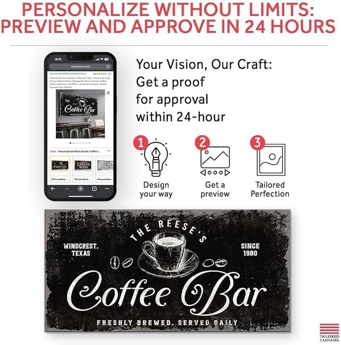 TAILORED CANVASES Custom Coffee Bar Sign - Image 4