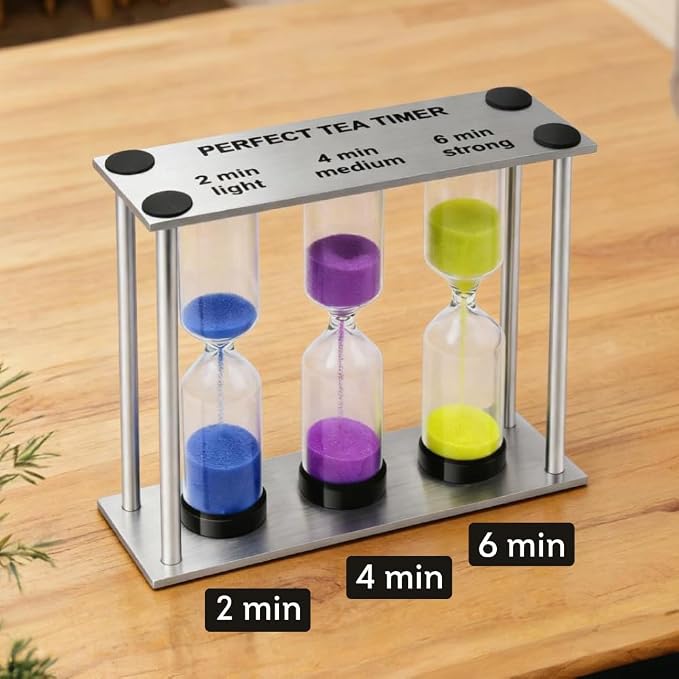 Lily's Home 3.5" Tall 3-in-1 Perfect Tea Timer, Includes 2, and 6 Minute Sand - Image 6