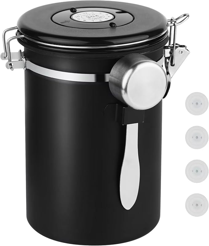 Ohtomber Coffee Canister Storage Container - 22OZ Stainless Steel Airtight by Ohtomber